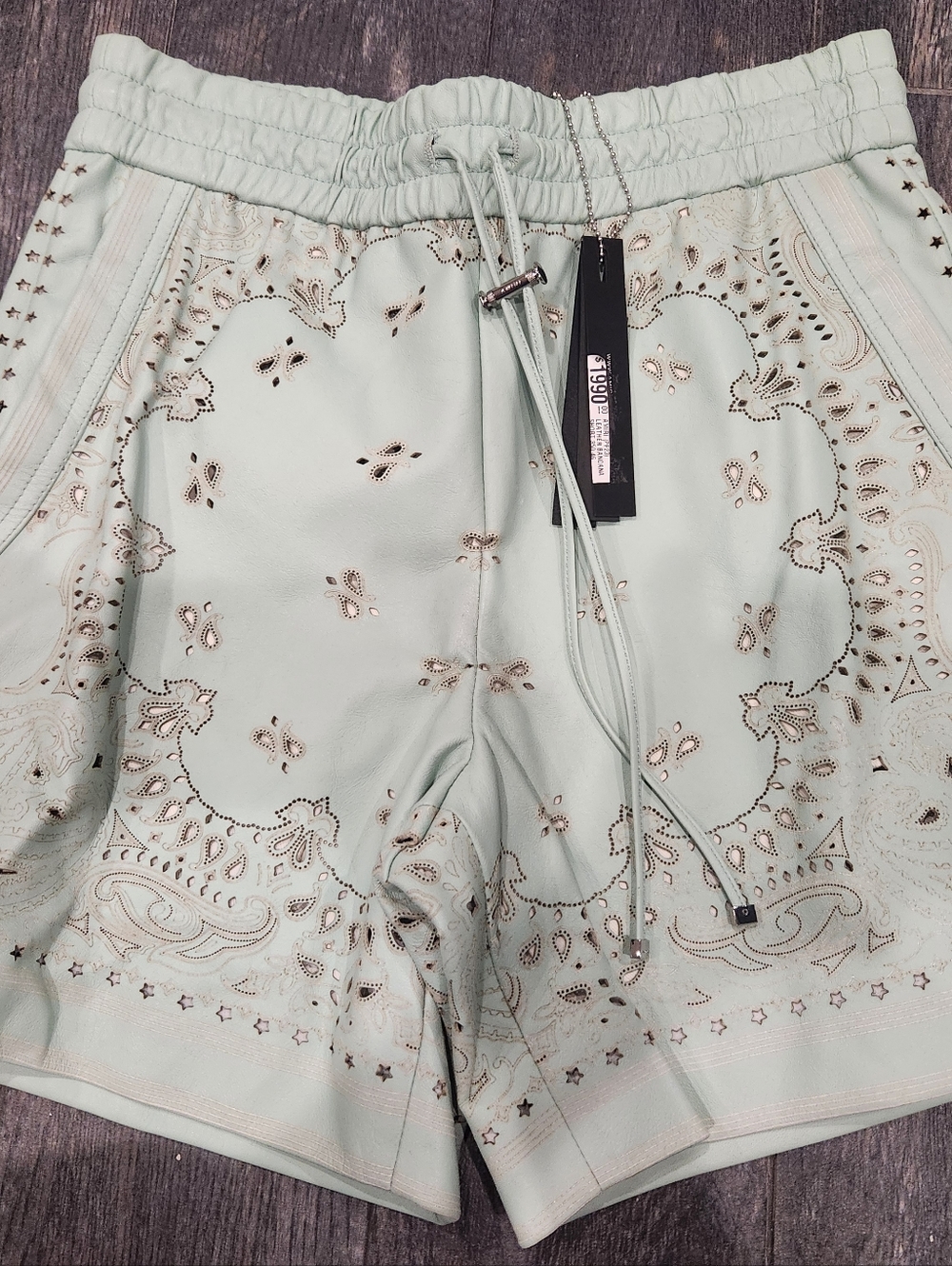 Amiri Graphic Leather Shorts
